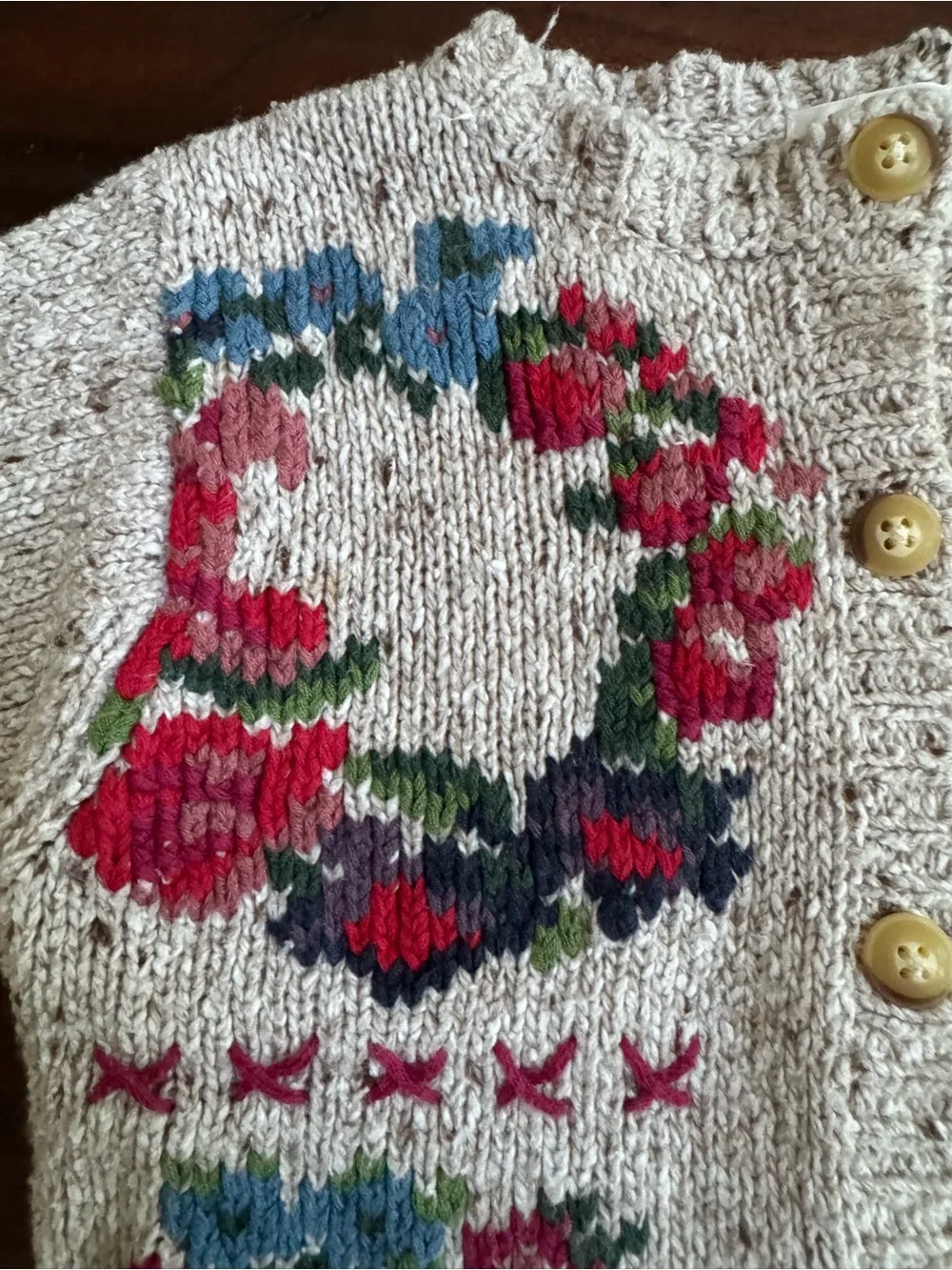 Vintage Multicolored Baby Gap Cardigan 90s Floral Baby Toddler S 3-12 Months